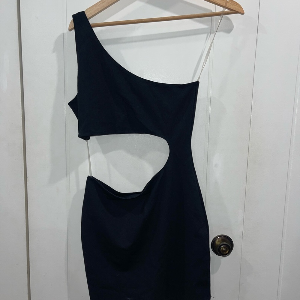 garage black bodycon dress